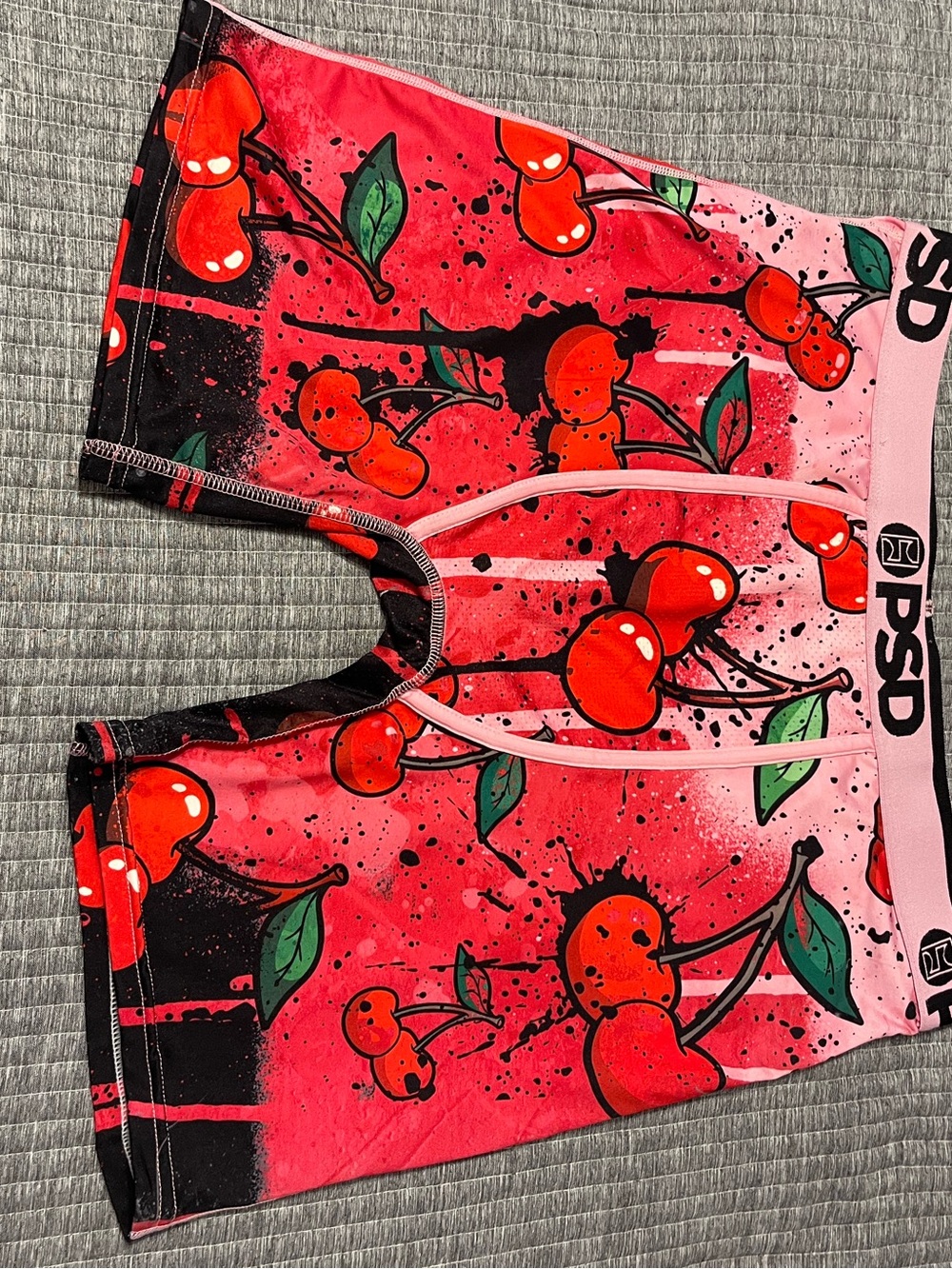 PSD Men’s Cherry Print Boxer Briefs in Pink and Red
